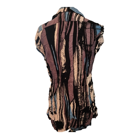 Millenium 2X XL Black and Blue Button down Top - Picture 2 of 3